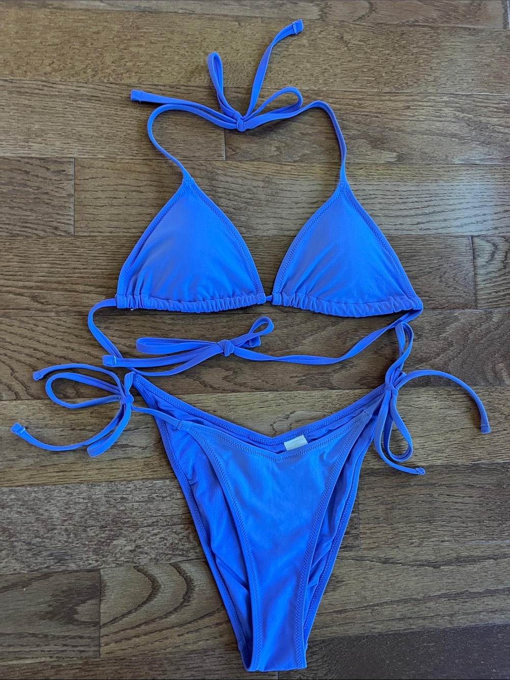 aerie purple Triangle Tie Bikini Set